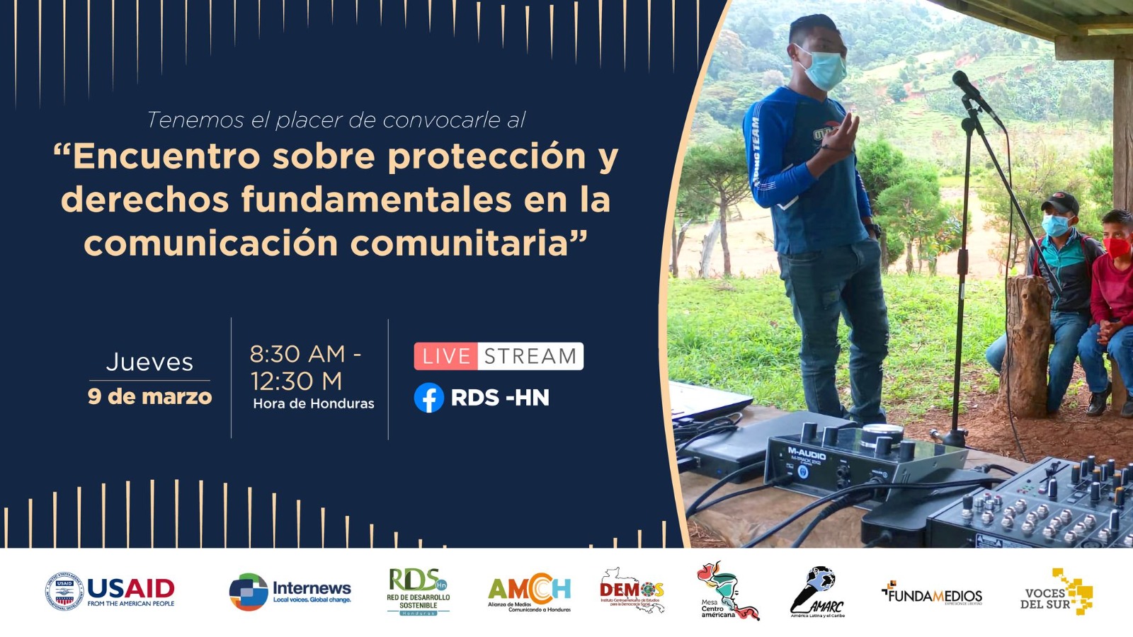 Internews y la RDS -HN tienen el agrado de invitarle a participar en el Streaming «Encuentro sobre Protección y Derechos Fundamentales en la Comunicación Comunitaria»